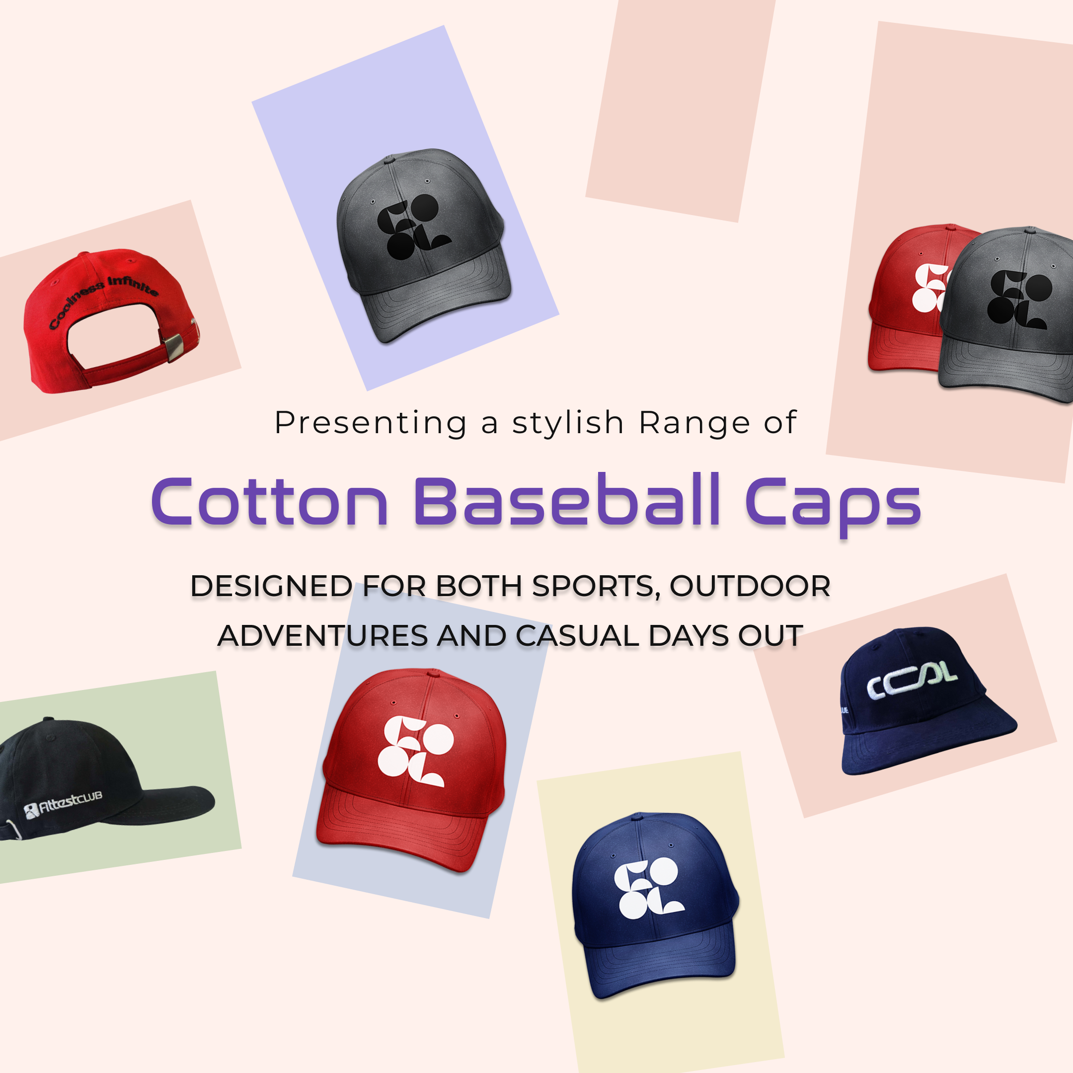 Cotton Baseball Caps and Hats Collections by Fittest Club