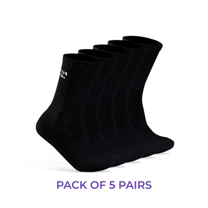 5 Pairs of Cushioned Crew Socks