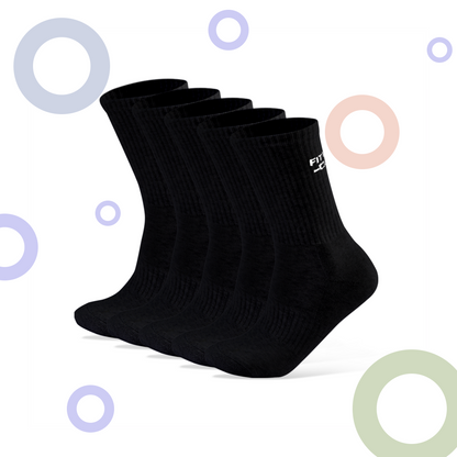 5 Pairs of Cushioned Crew Socks