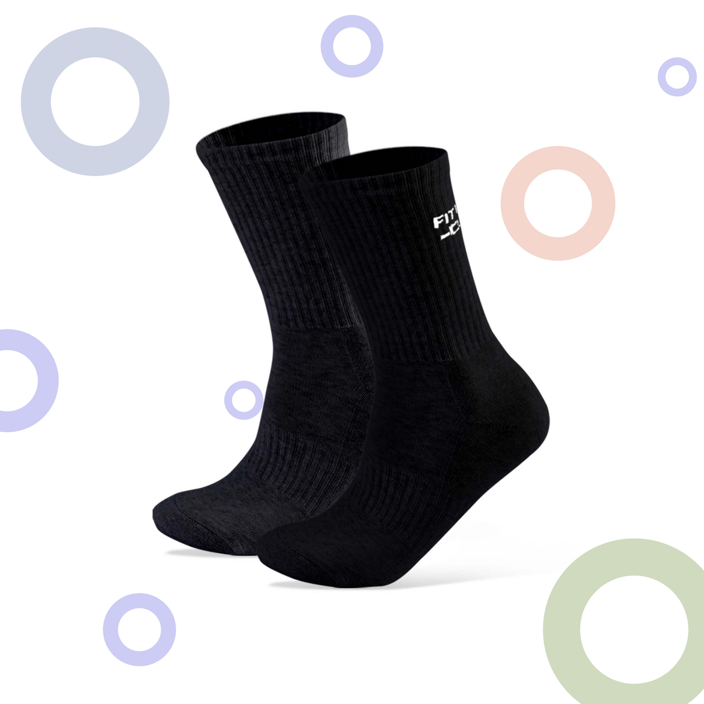 Fittest Club Cushioned Crew Socks I 2 Pairs I Socks for men and women I Socks for gym and sports