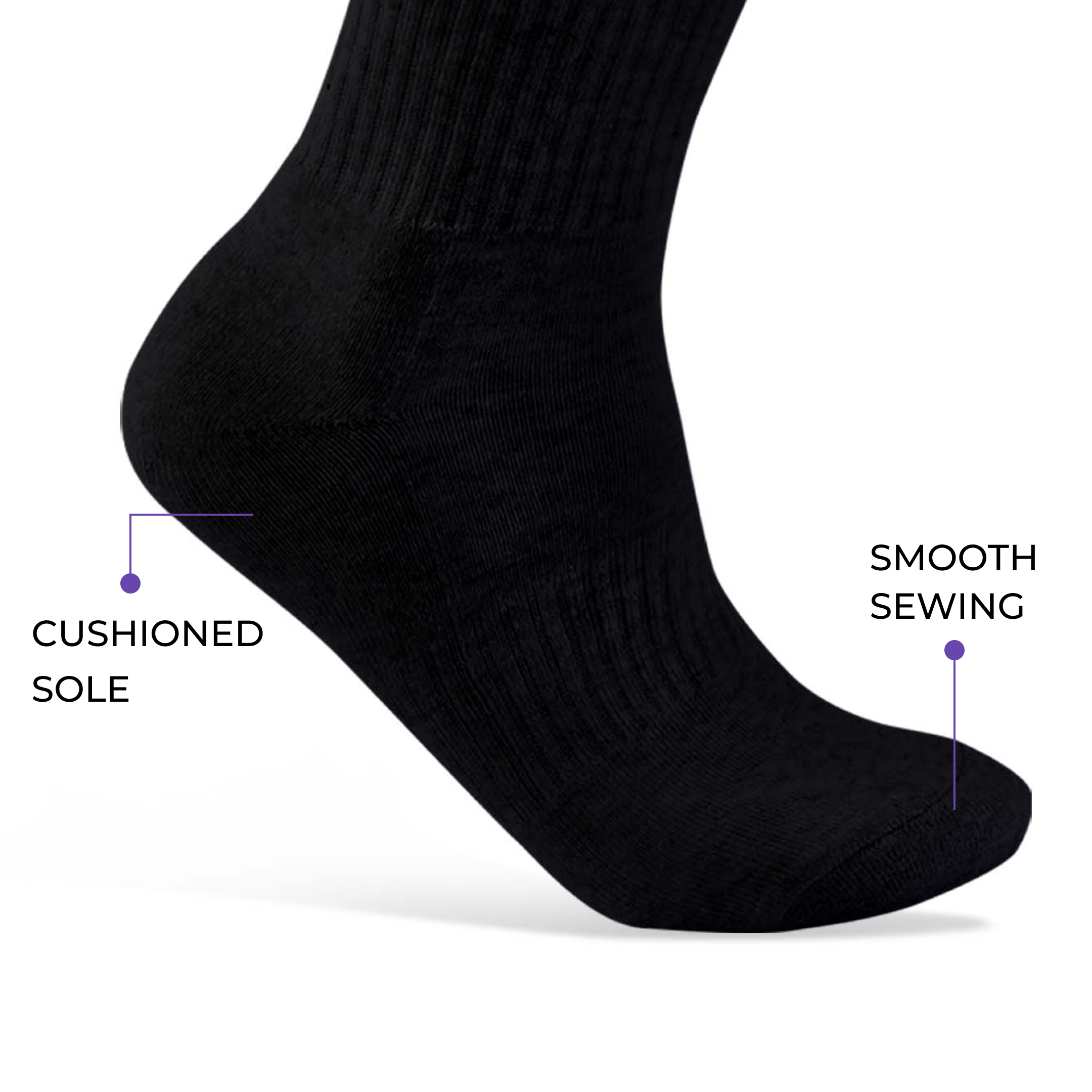 Fittest Club Cushioned Crew Socks I 2 Pairs I Socks for men and women I Socks for gym and sports