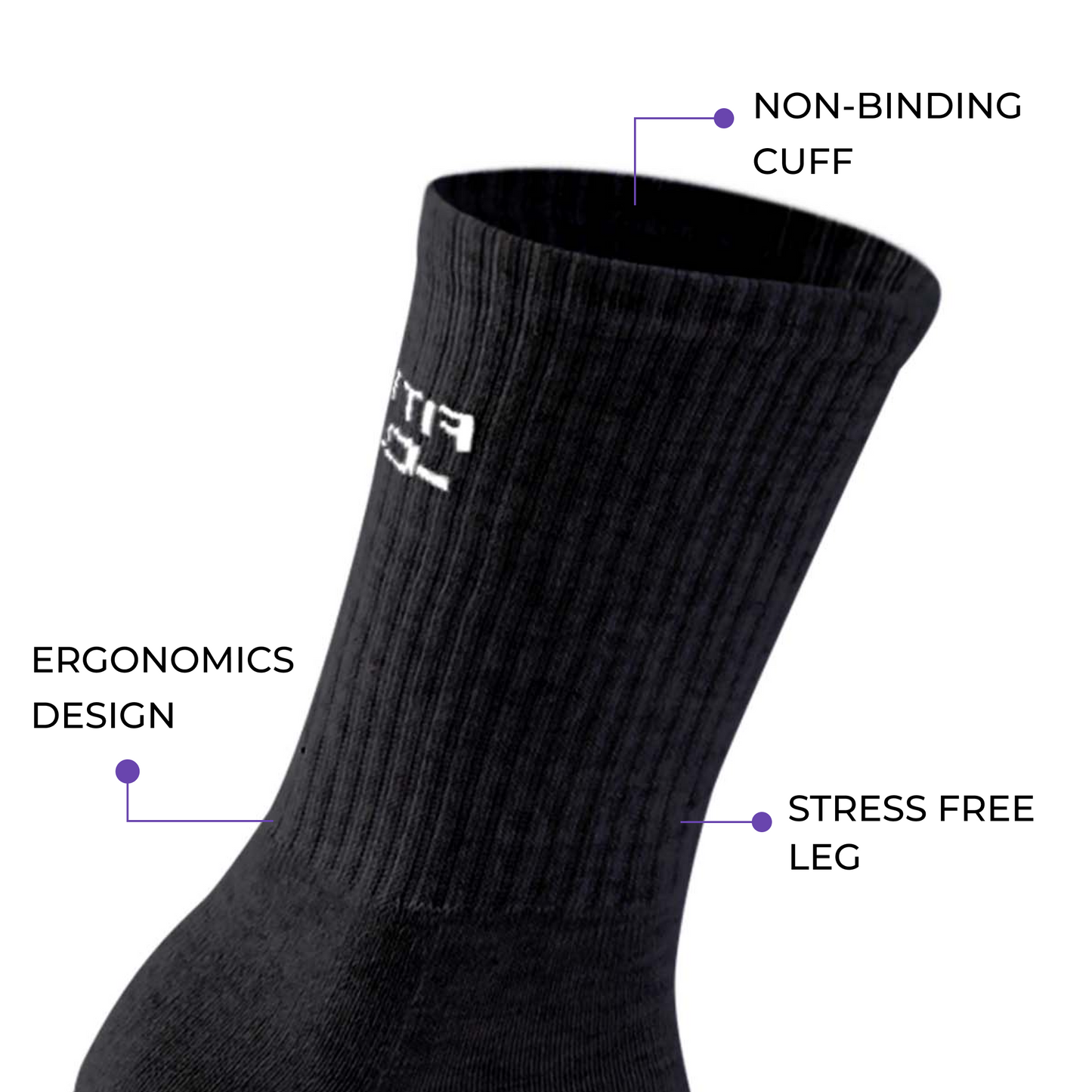 Performance Cushioned Crew Socks I 3 Pairs I Socks for sports and fitness I Fittest Club