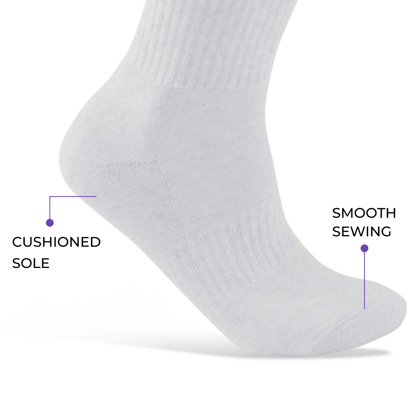 Cushioned Crew Socks I 4 Pairs I Socks for men & women I All Sports Socks