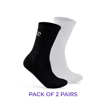 Fittest Club Cushioned Crew Socks I 2 Pairs I Socks for men and women I Socks for gym and sports