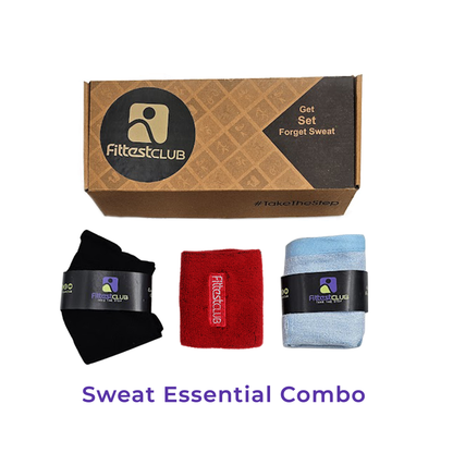 Sweat Essential Combo Gift for men and women with ankle socks face towel wristband (1 each)