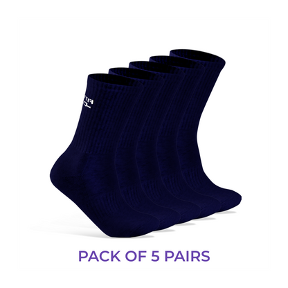 5 Pairs of Cushioned Crew Socks