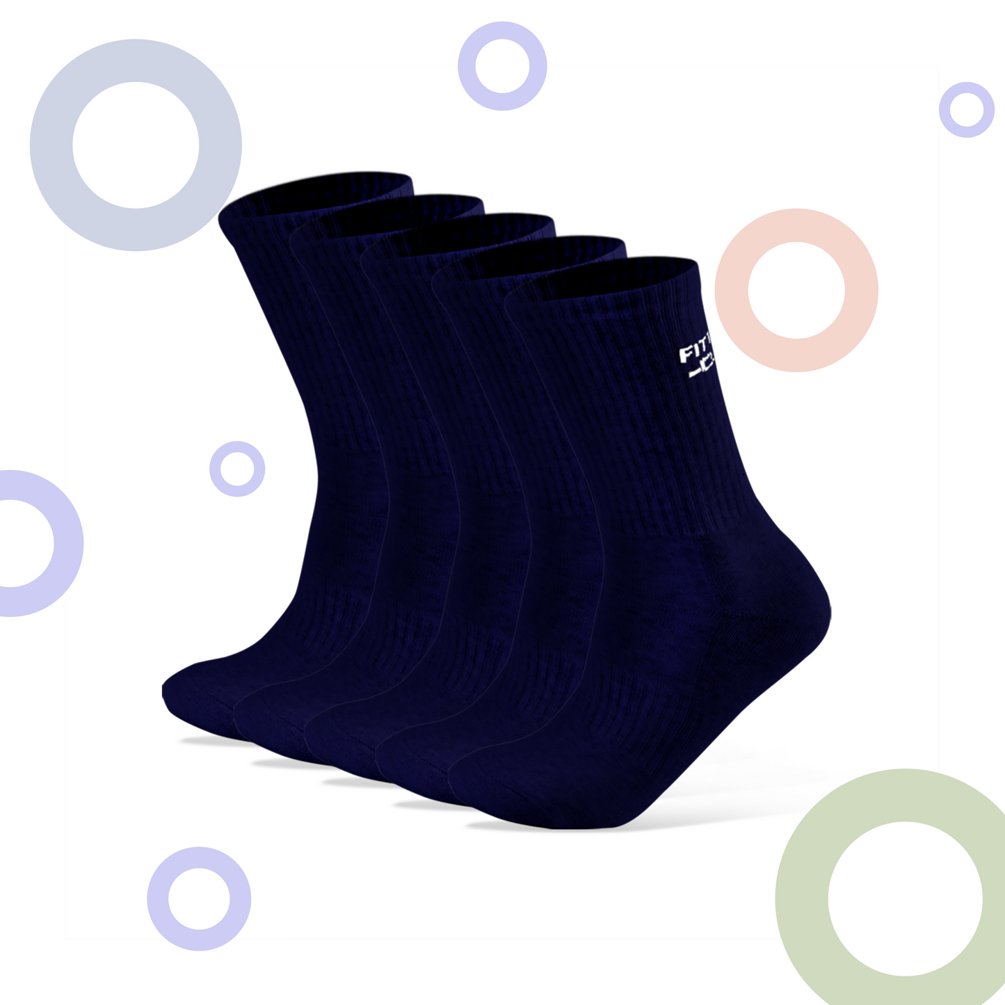 5 Pairs of Cushioned Crew Socks