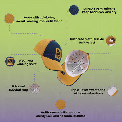 FittestClub Lemon Yellow Indian Blue AirFit Baseball Cap