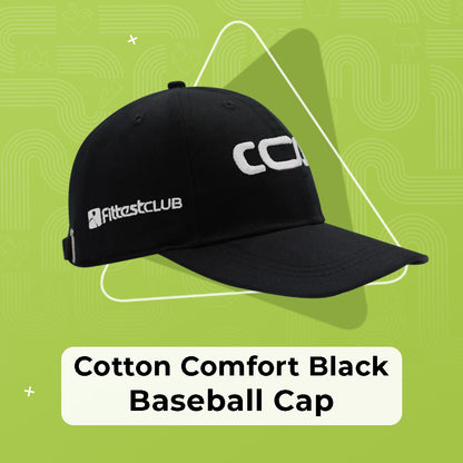 Cotton Comfort Black Baseball Cap