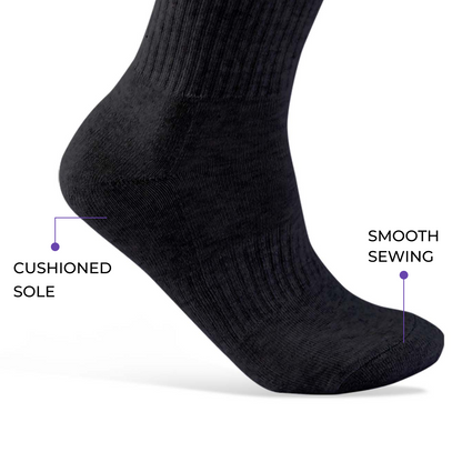 Performance Cushioned Crew Socks I 3 Pairs I Socks for sports and fitness I Fittest Club