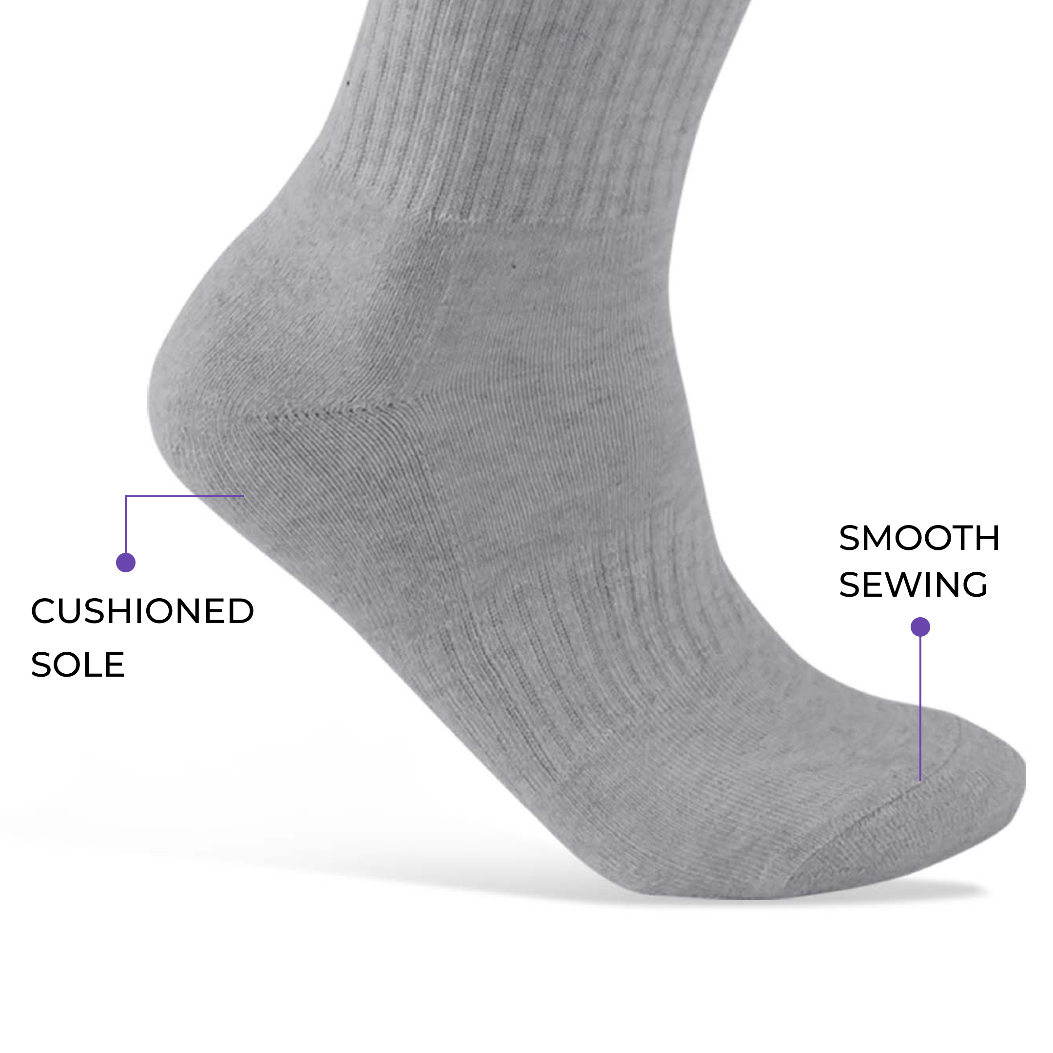 Performance Cushioned Crew Socks I 3 Pairs I Socks for sports and fitness I Fittest Club