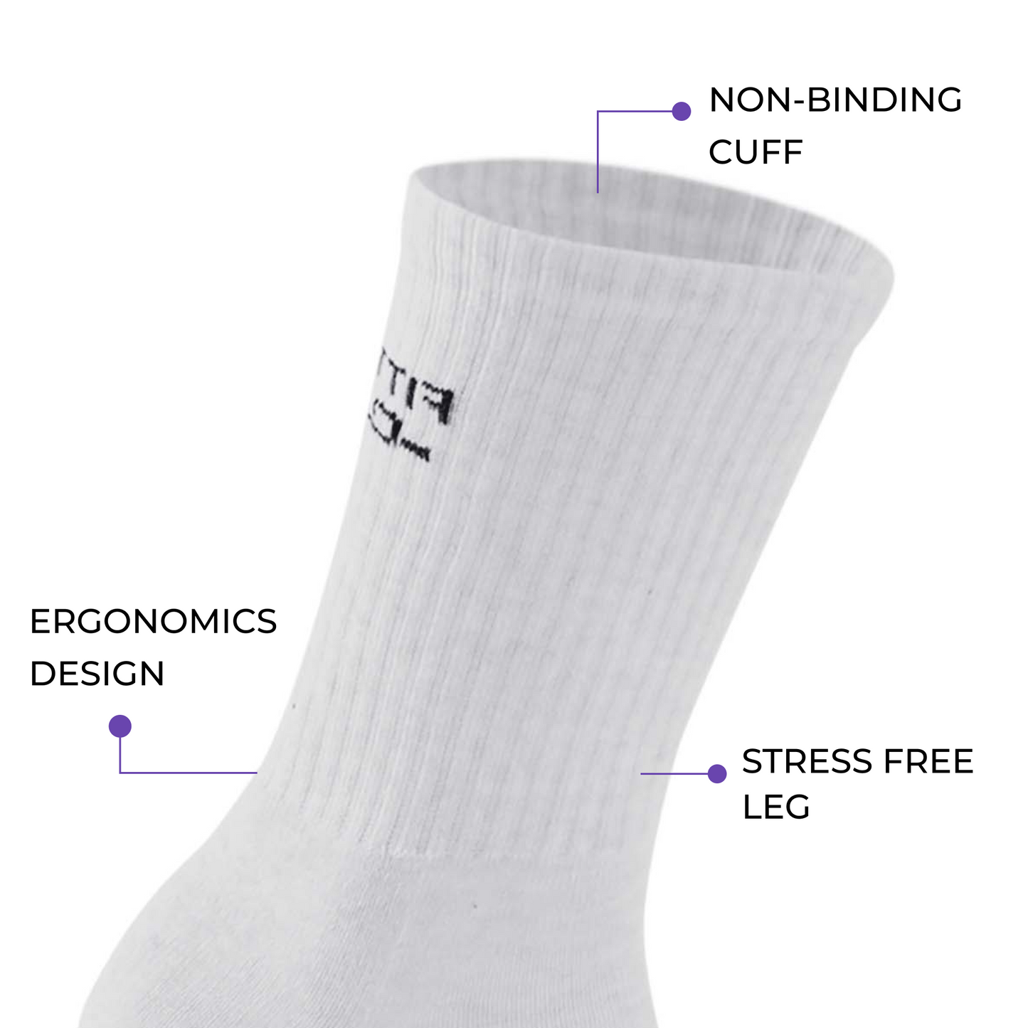 Performance Cushioned Crew Socks I 3 Pairs I Socks for sports and fitness I Fittest Club