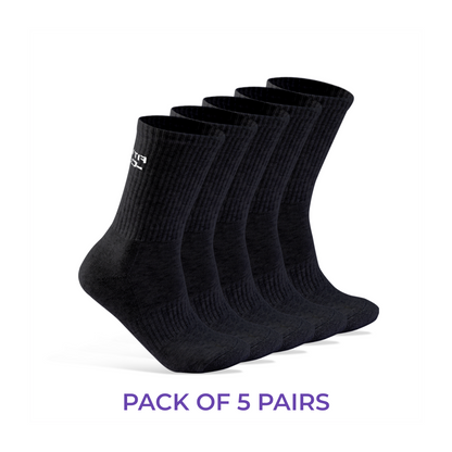 5 Pairs of Cushioned Crew Socks