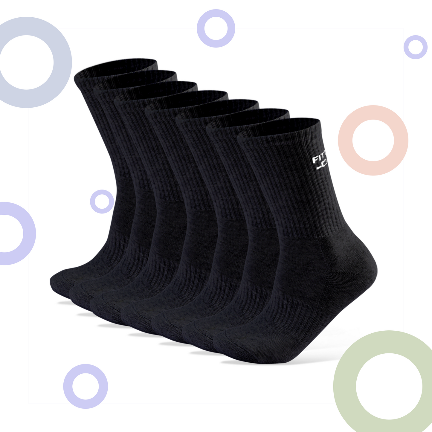 7 Pairs of Cushioned Crew Socks