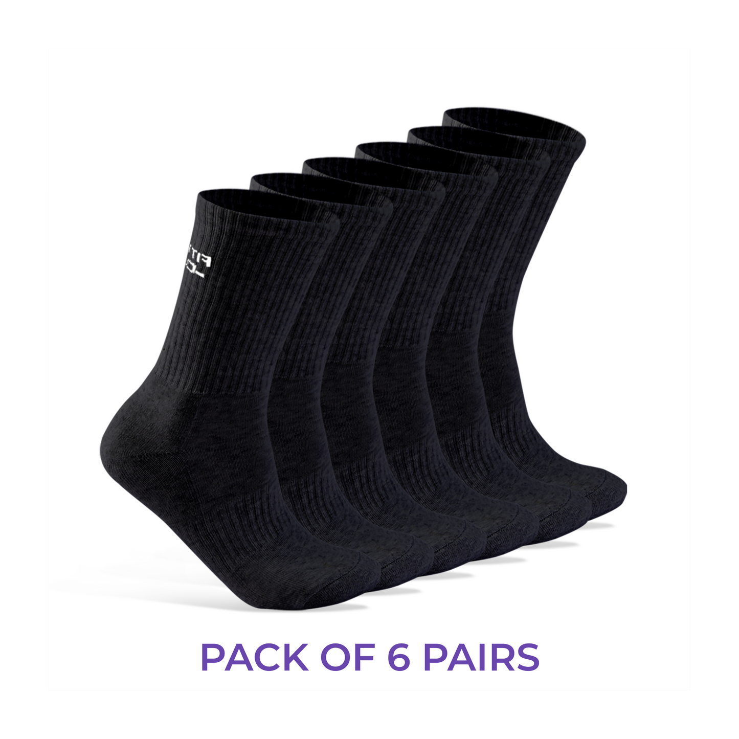 6 Pairs of Cushioned Crew Socks