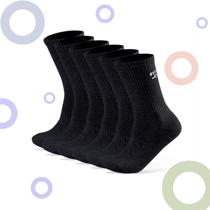 6 Pairs of Cushioned Crew Socks