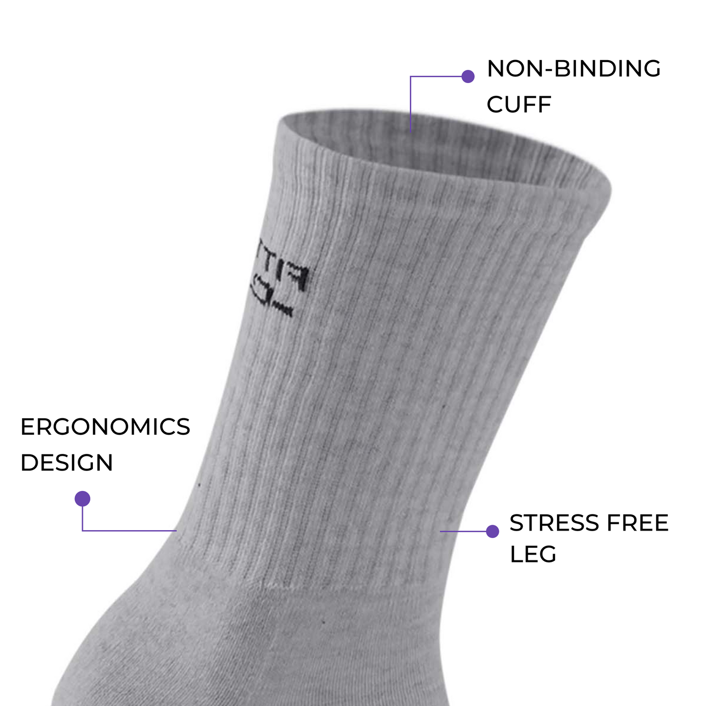 Performance Cushioned Crew Socks I 3 Pairs I Socks for sports and fitness I Fittest Club