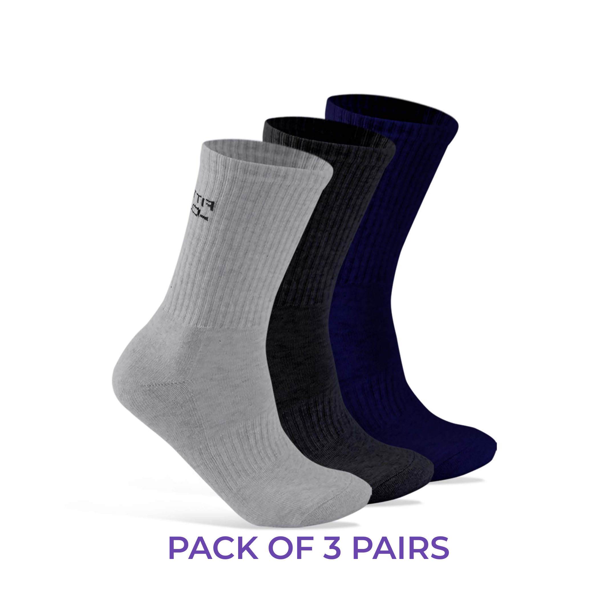 Performance Cushioned Crew Socks I 3 Pairs I Socks for sports and fitness I Fittest Club