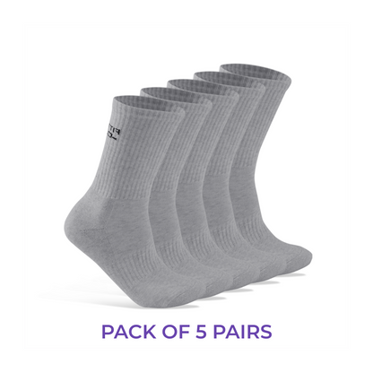 5 Pairs of Cushioned Crew Socks