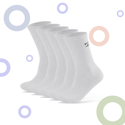 5 Pairs of Cushioned Crew Socks