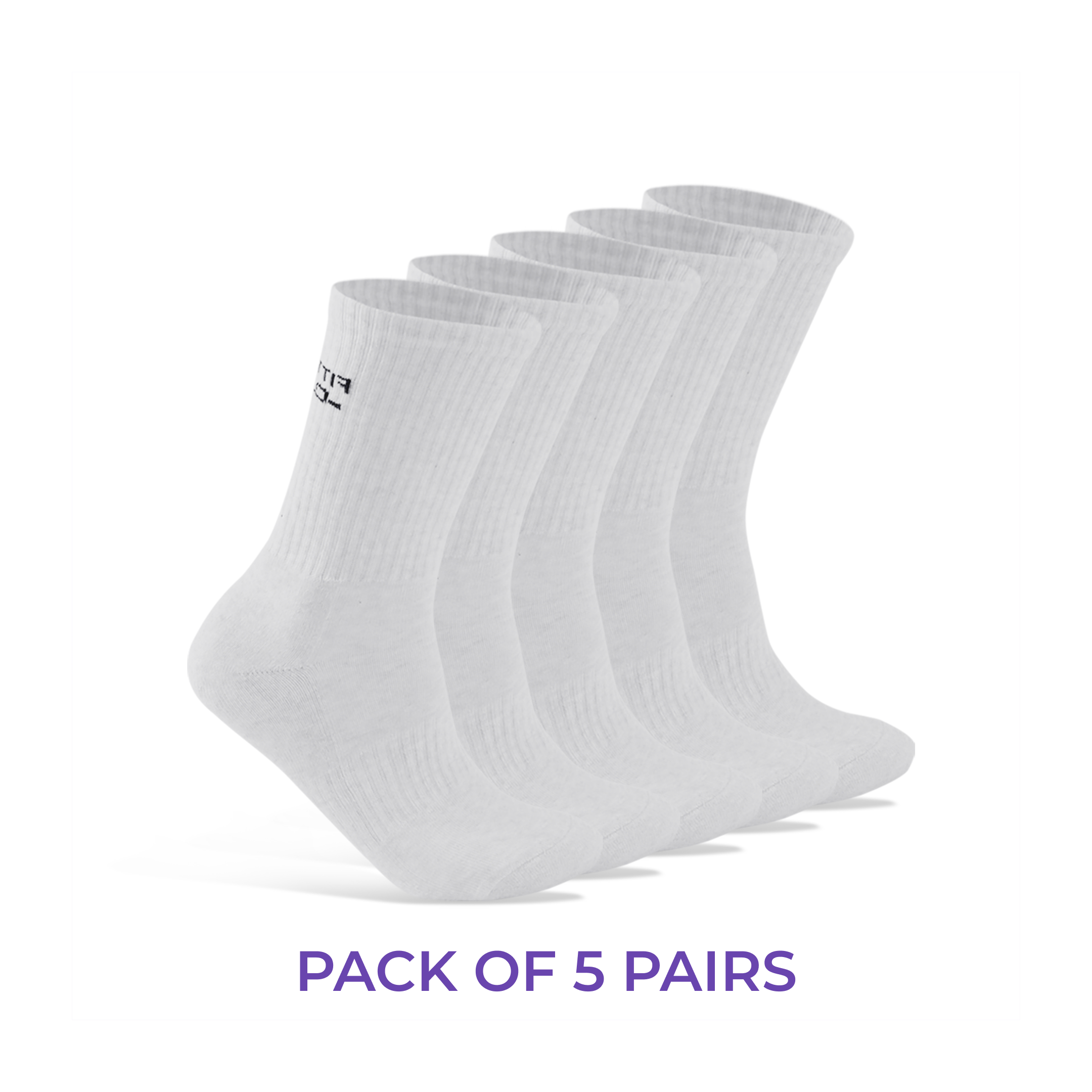 5 Pairs of Cushioned Crew Socks