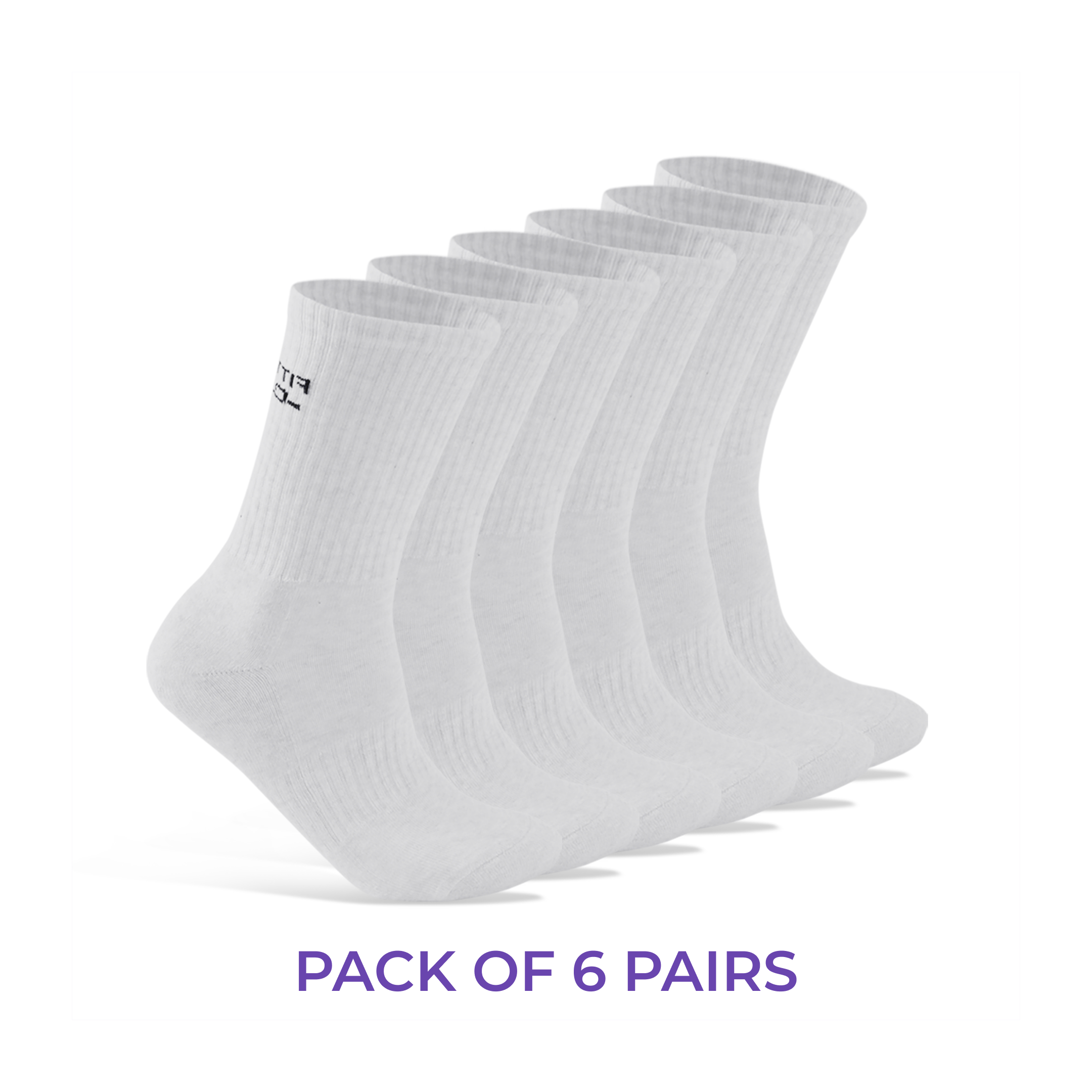 6 Pairs of Cushioned Crew Socks