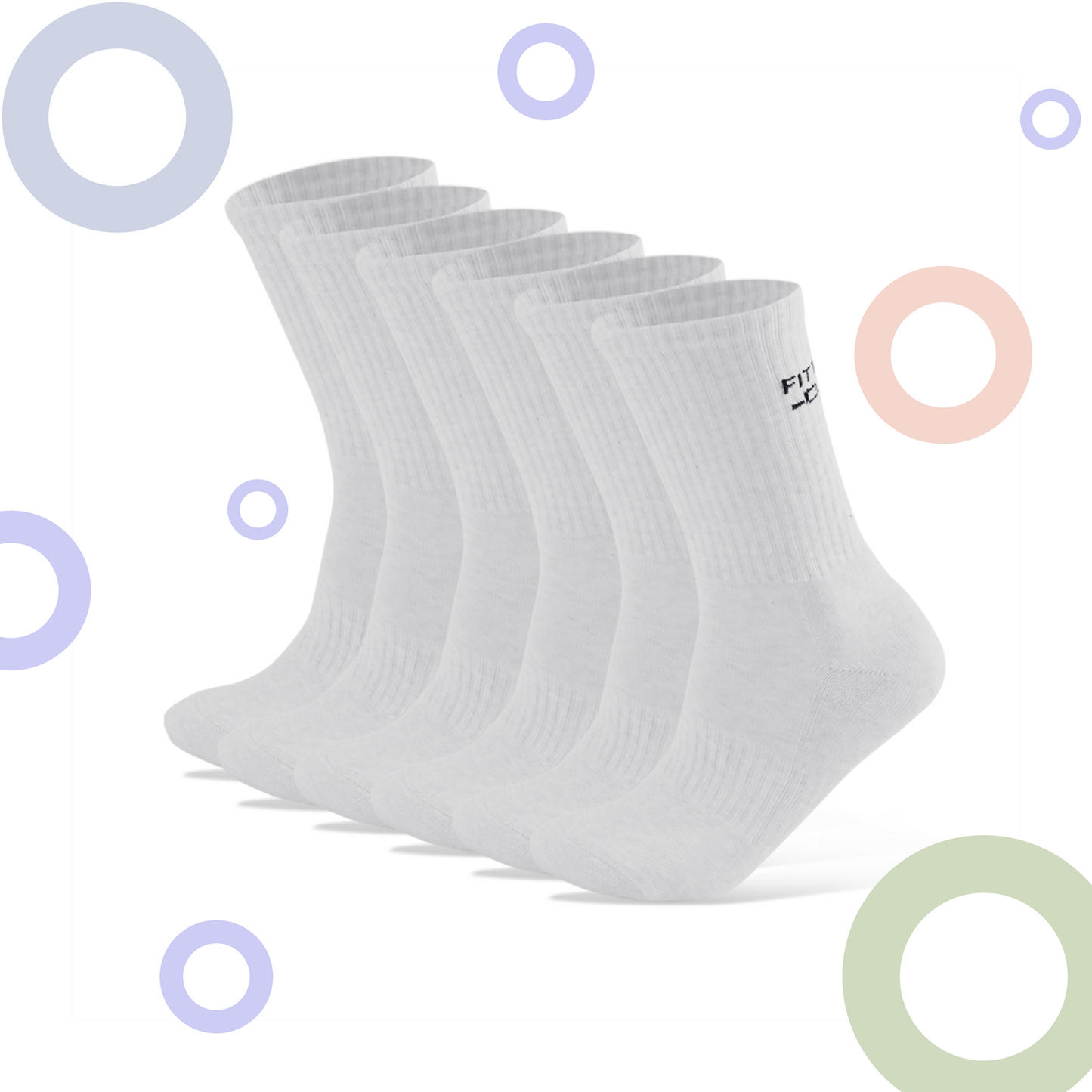 6 Pairs of Cushioned Crew Socks