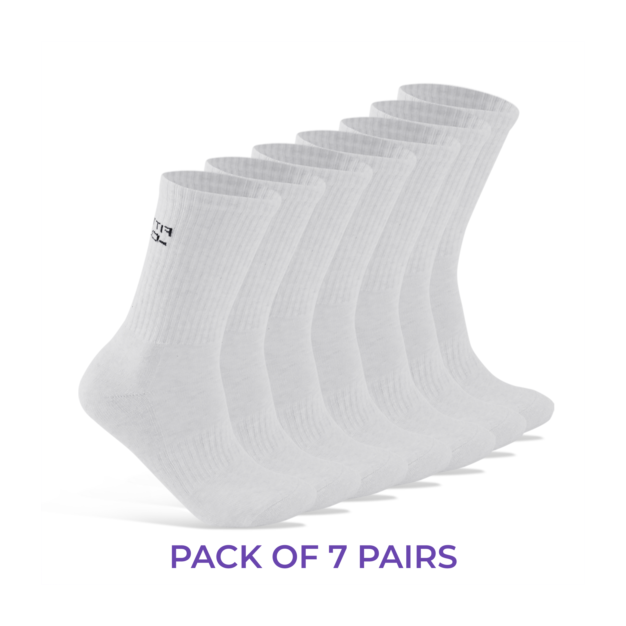 7 Pairs of Cushioned Crew Socks