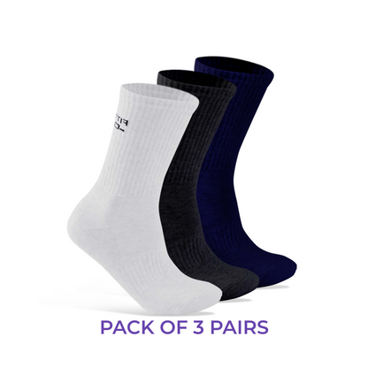 Performance Cushioned Crew Socks I 3 Pairs I Socks for sports and fitness I Fittest Club