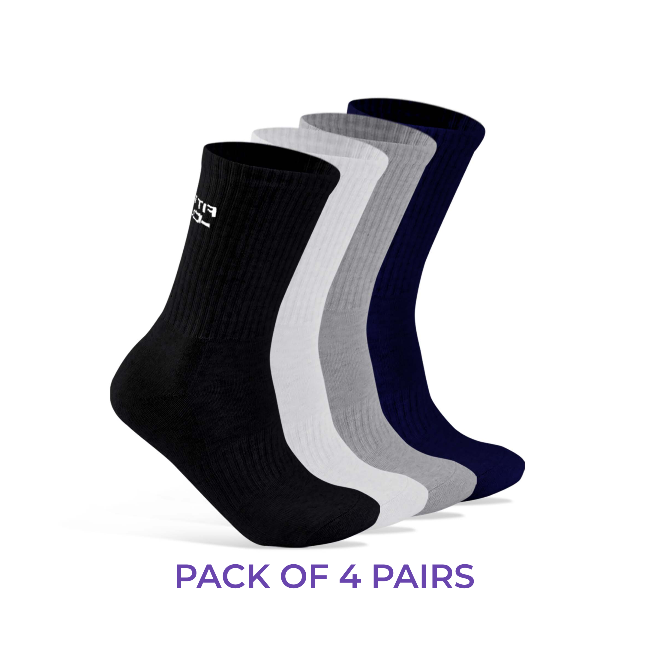 Cushioned Crew Socks I 4 Pairs I Socks for men & women I All Sports Socks