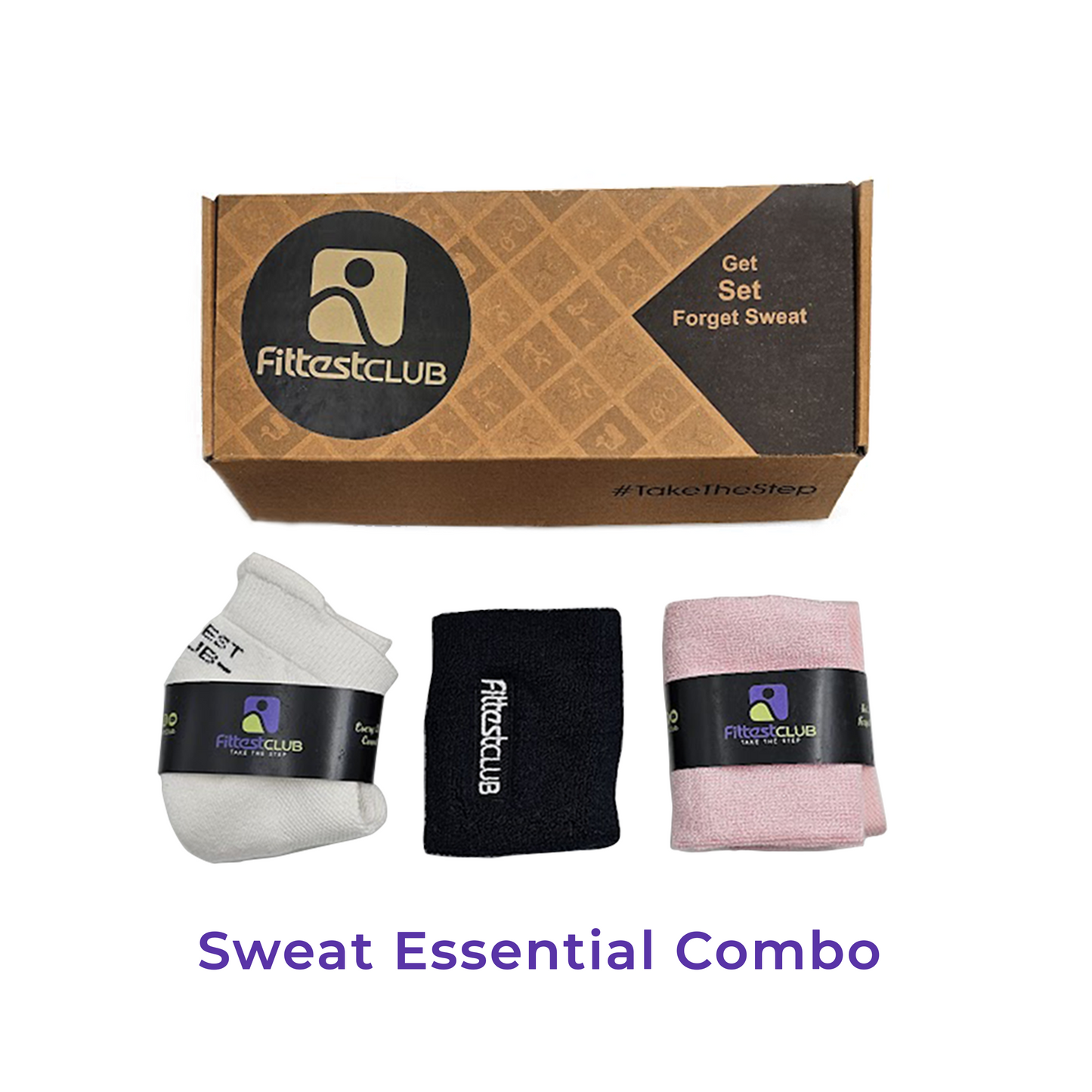 Sweat Essential Combo Gift for men and women with ankle socks face towel wristband (1 each)