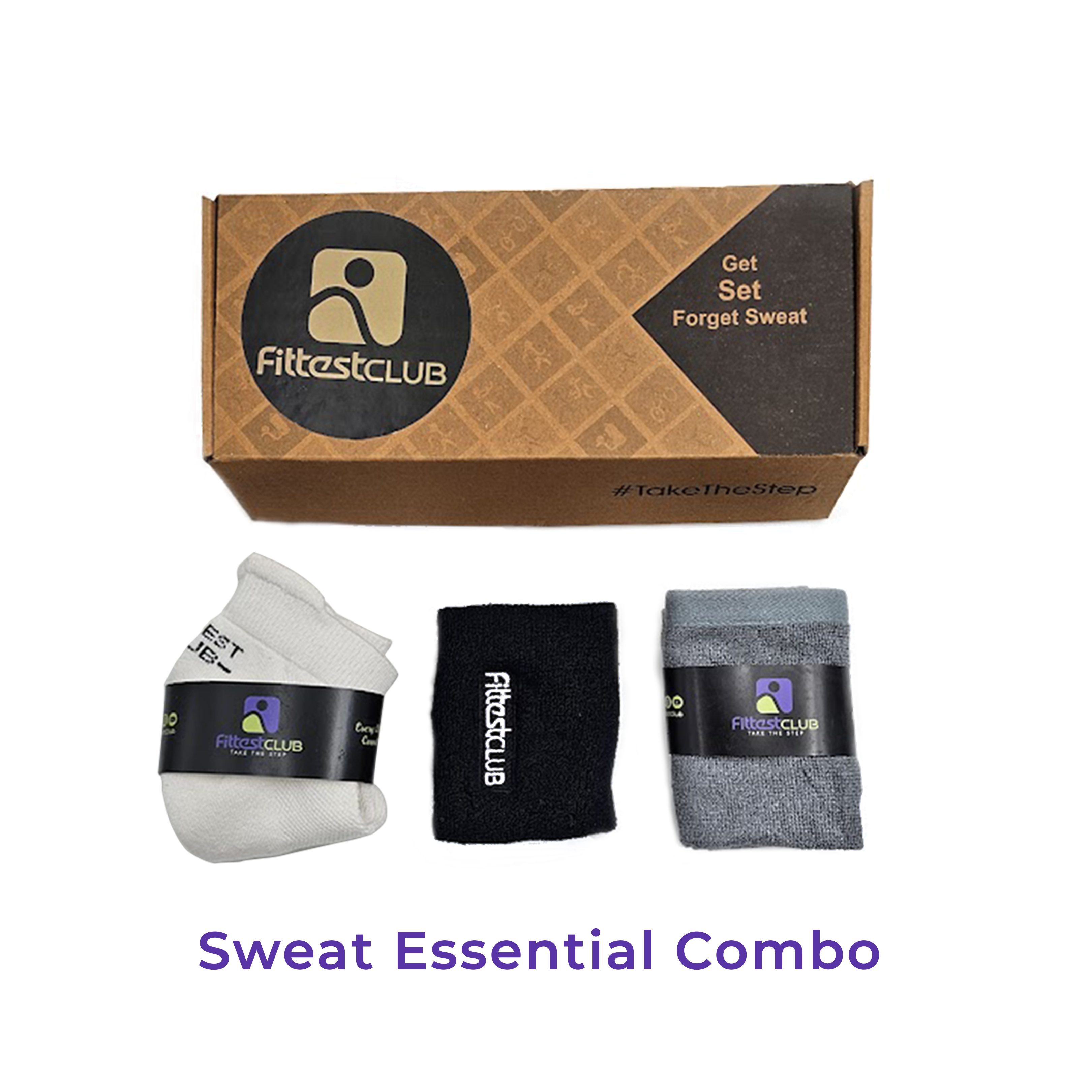 Sweat Essential Combo Gift for men and women with ankle socks face towel wristband (1 each)