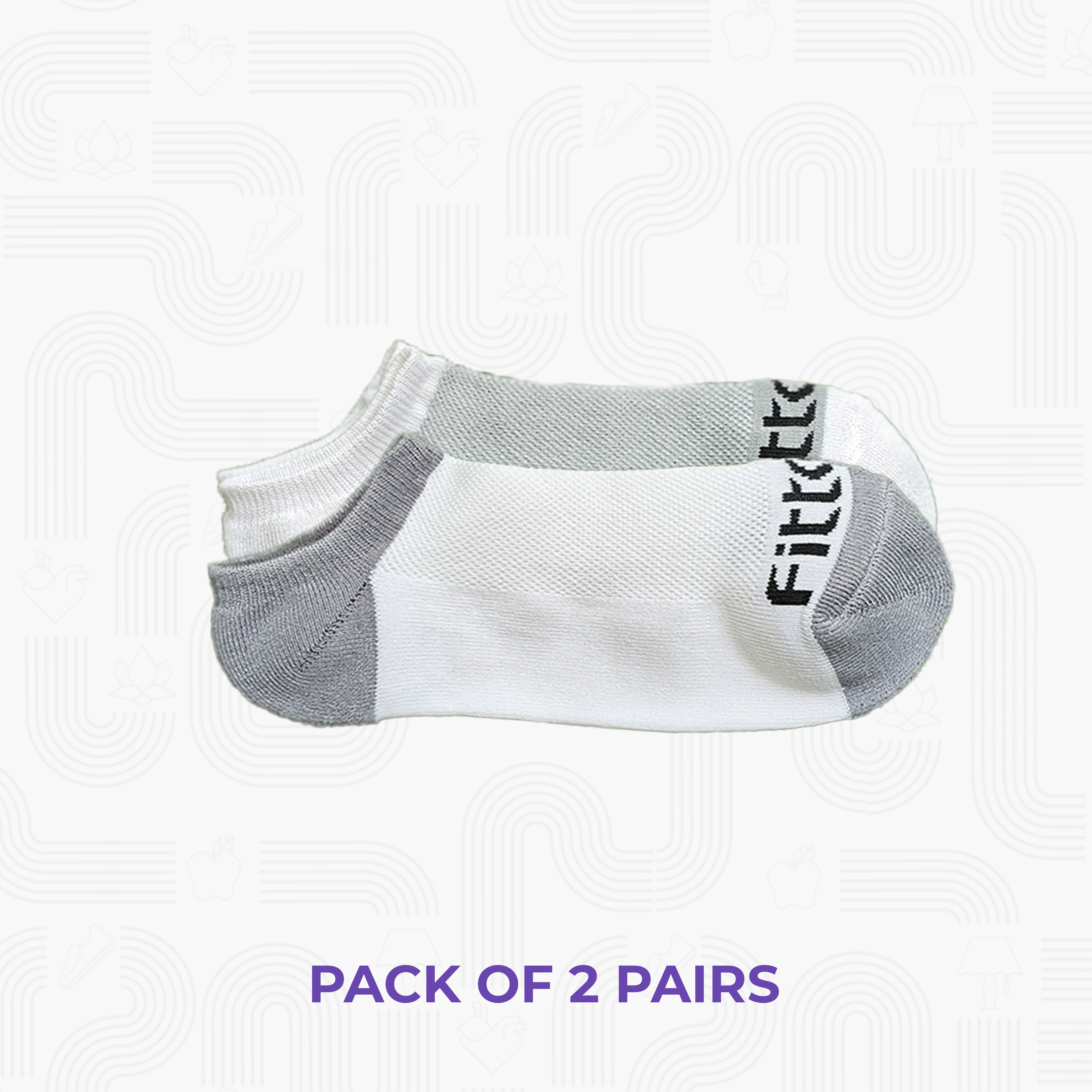 Fittest Club Unisex No-Show Socks (pack of 2 pairs)