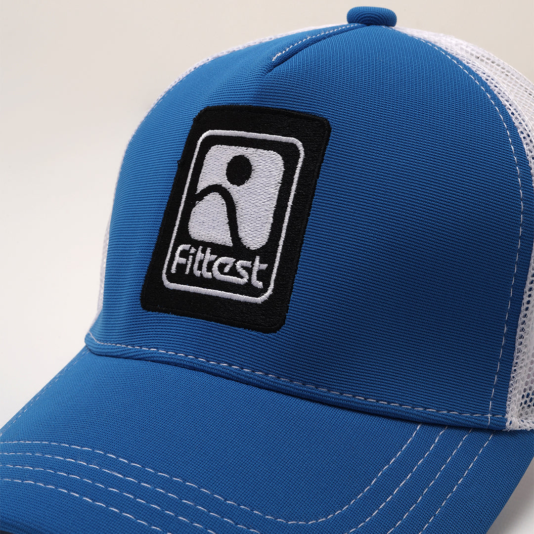 FittestClub Indian Blue & White Mesh AirFit Trucker Cap