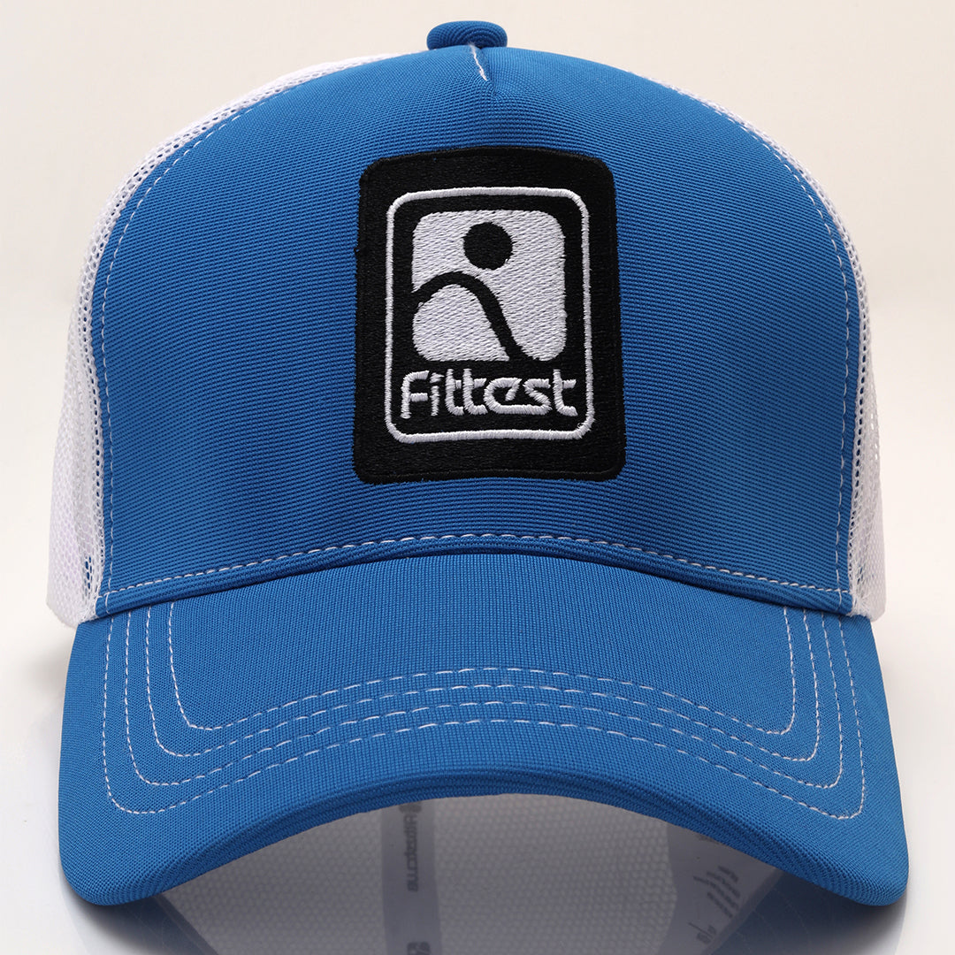 FittestClub Indian Blue & White Mesh AirFit Trucker Cap