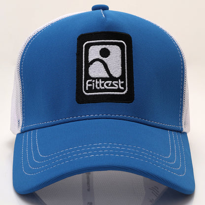 FittestClub Indian Blue & White Mesh AirFit Trucker Cap