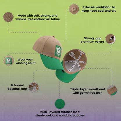 FittestClub Beige Parrot Green Earthfit Cap